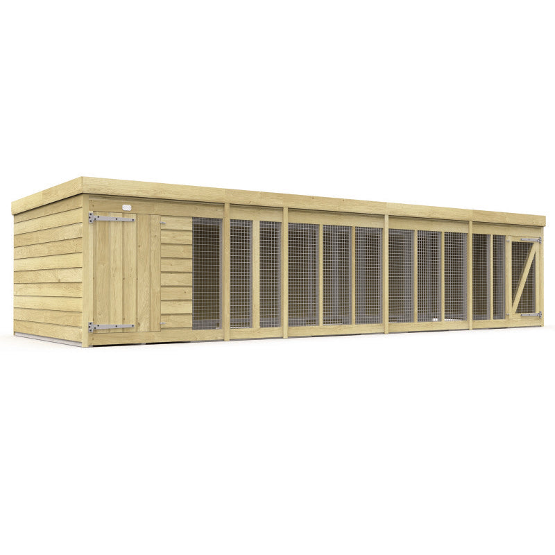 Holt 18' x 6' Pressure Treated Shiplap Dog Kennel And Run | Sheds.co.uk