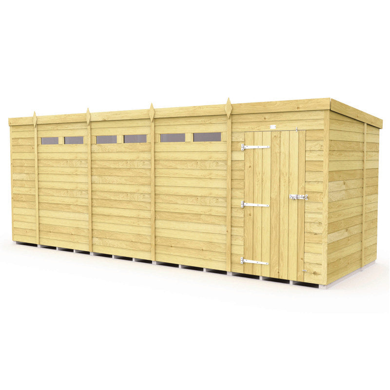 Holt 18' x 7' Pressure Treated Shiplap Modular Pent Security Shed | Sheds.co.uk