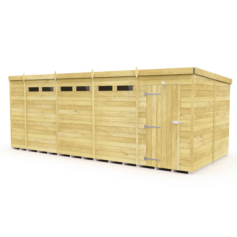 Holt 18' x 8' Pressure Treated Shiplap Modular Pent Security Shed | Sheds.co.uk