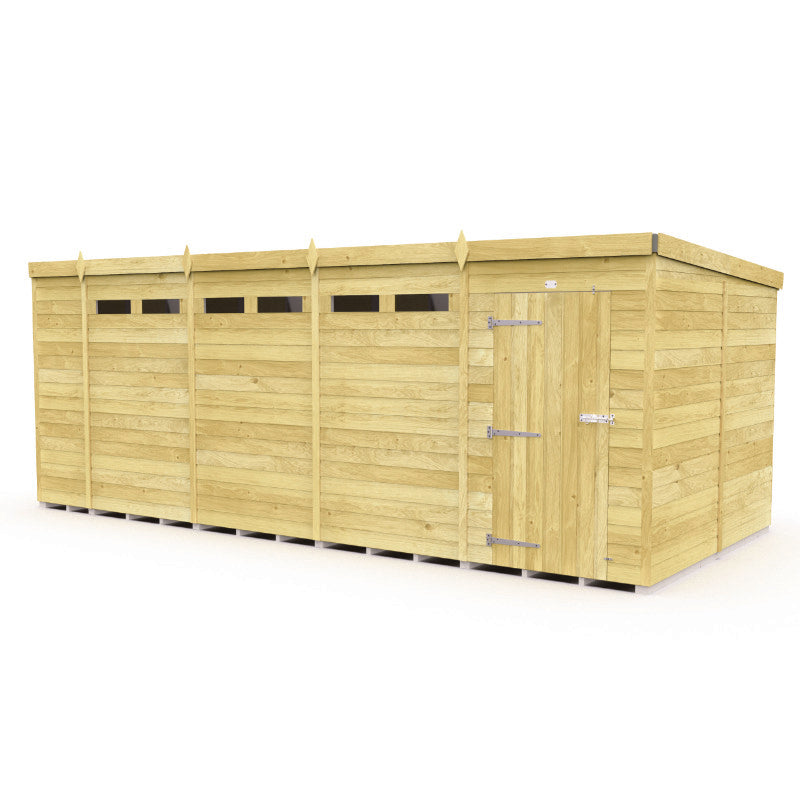 Holt 19' x 8' Pressure Treated Shiplap Modular Pent Security Shed | Sheds.co.uk
