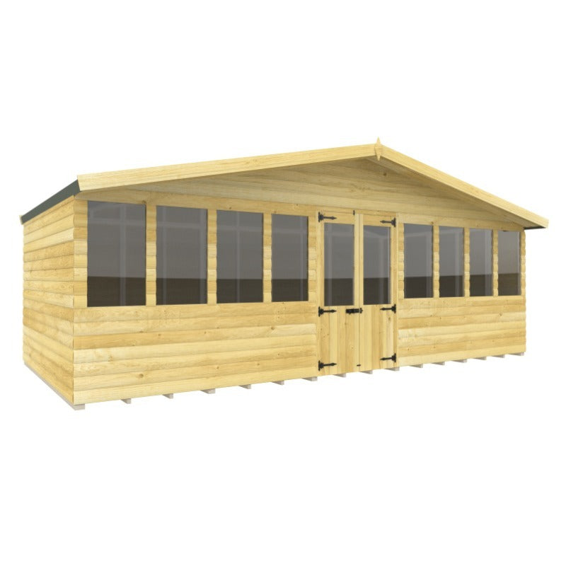 Holt 20' x 10' Ultimate Loglap Pressure Treated Summer House With Installation | Sheds.co.uk