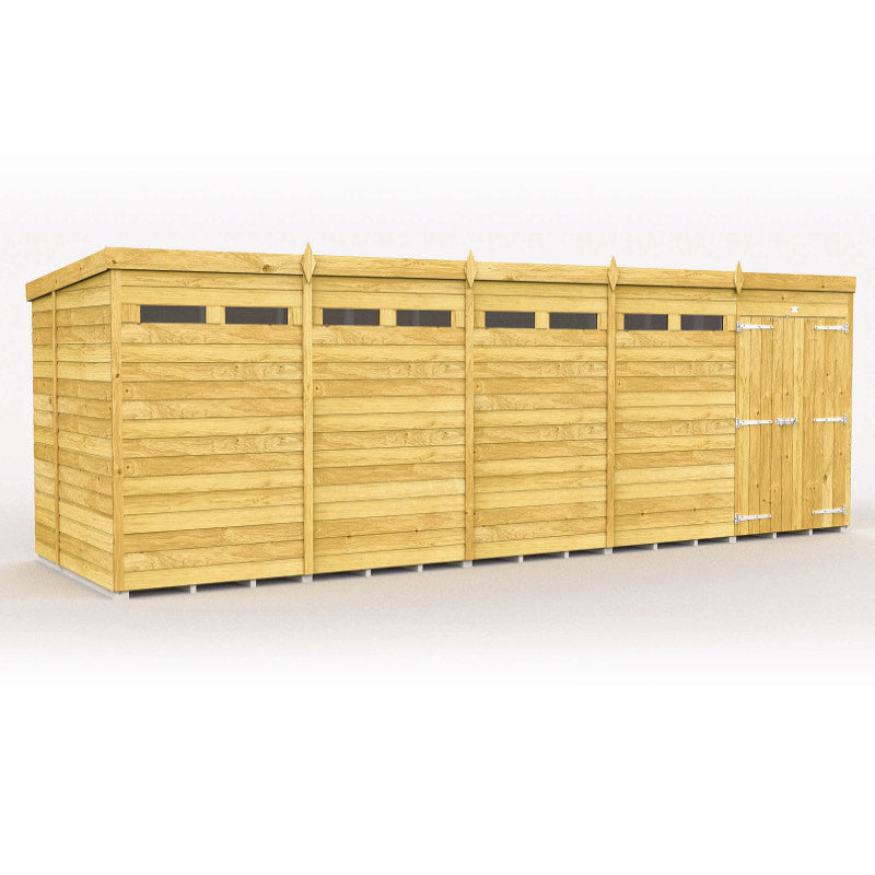 Holt 20' x 7' Pressure Treated Shiplap Modular Pent Security Shed | Sheds.co.uk