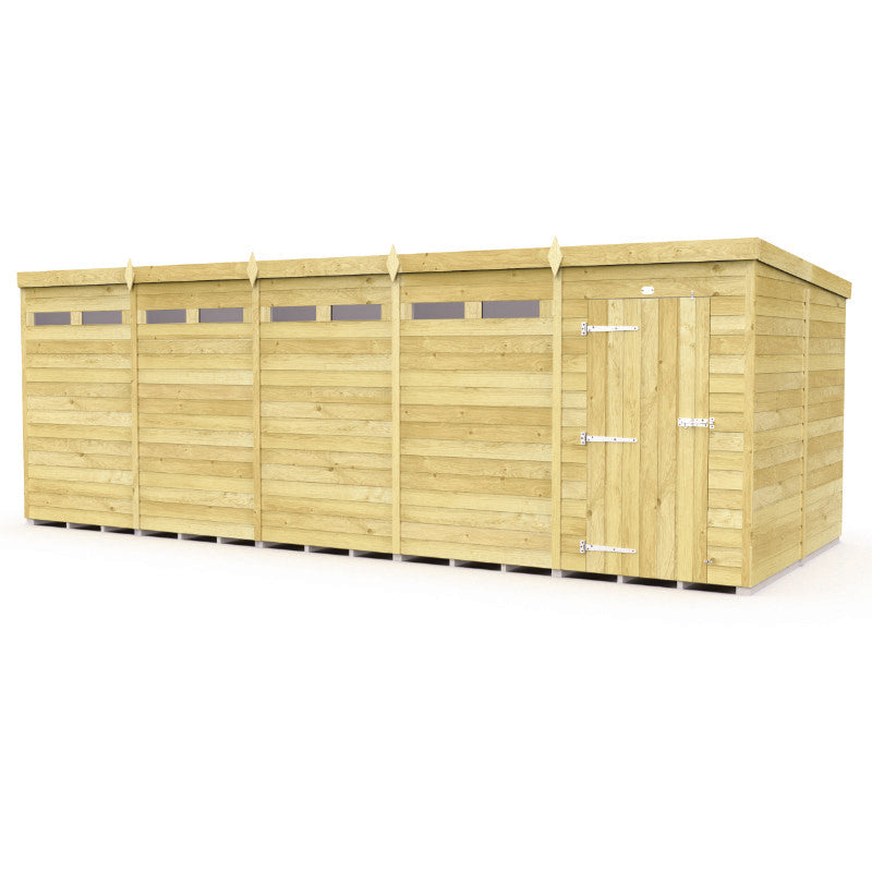 Holt 20' x 8' Pressure Treated Shiplap Modular Pent Security Shed | Sheds.co.uk