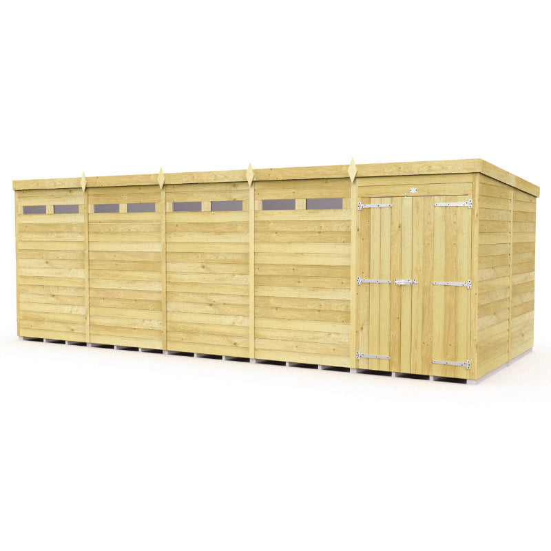 Holt 20' x 8' Pressure Treated Shiplap Modular Pent Security Shed | Sheds.co.uk