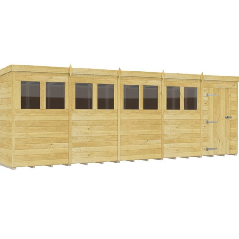 Holt 20' x 9' Pressure Treated Shiplap Modular Pent Shed | Sheds.co.uk