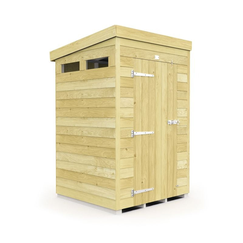 Holt 4' x 4' Pressure Treated Shiplap Modular Pent Security Shed | Sheds.co.uk