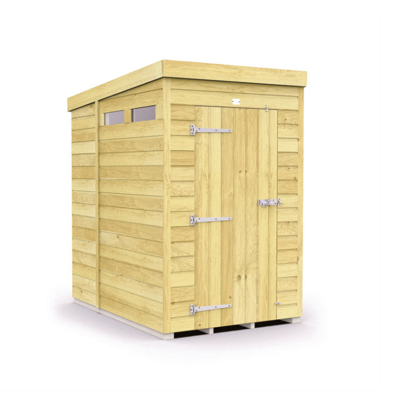 Holt 4' x 7' Pressure Treated Shiplap Modular Pent Security Shed | Sheds.co.uk