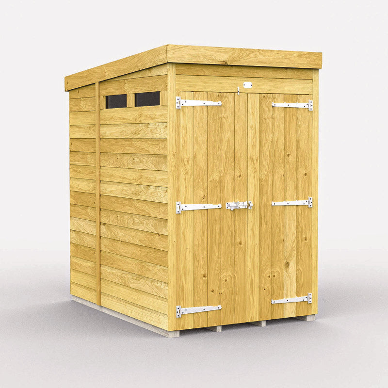 Holt 4' x 7' Pressure Treated Shiplap Modular Pent Security Shed | Sheds.co.uk