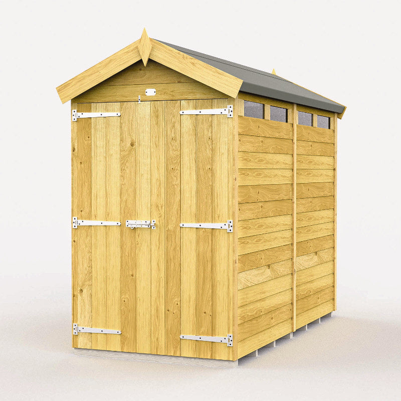 Holt 4' x 8' Pressure Treated Shiplap Modular Apex Security Shed | Sheds.co.uk