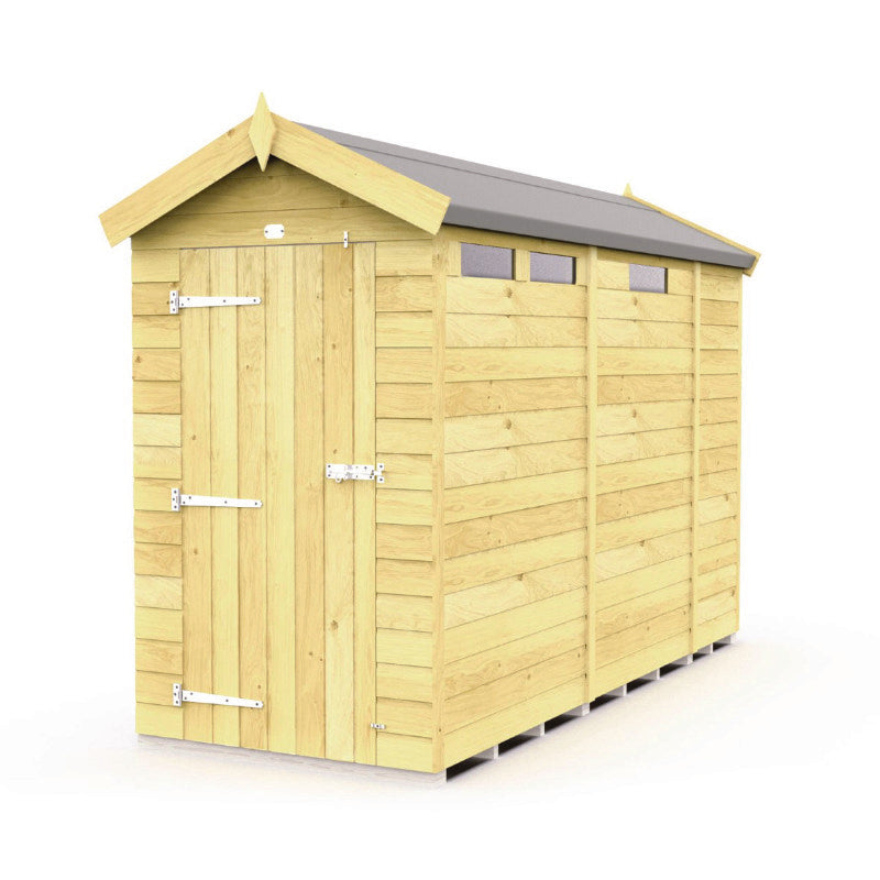 Holt 4' x 9' Pressure Treated Shiplap Modular Apex Security Shed | Sheds.co.uk