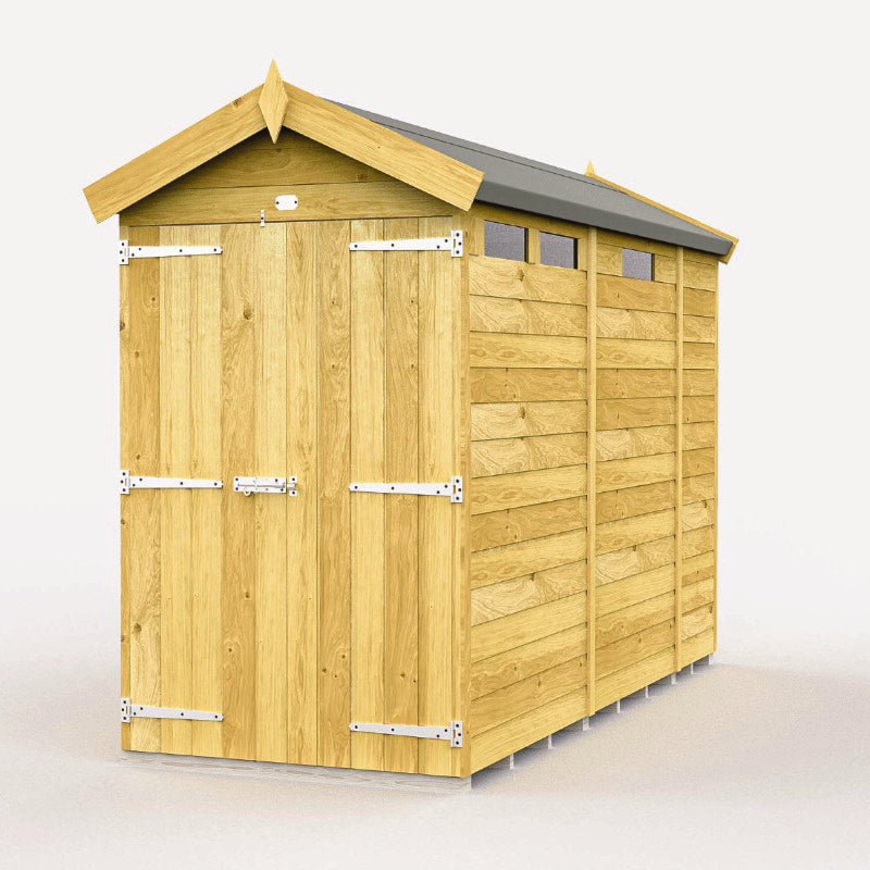 Holt 4' x 9' Pressure Treated Shiplap Modular Apex Security Shed | Sheds.co.uk
