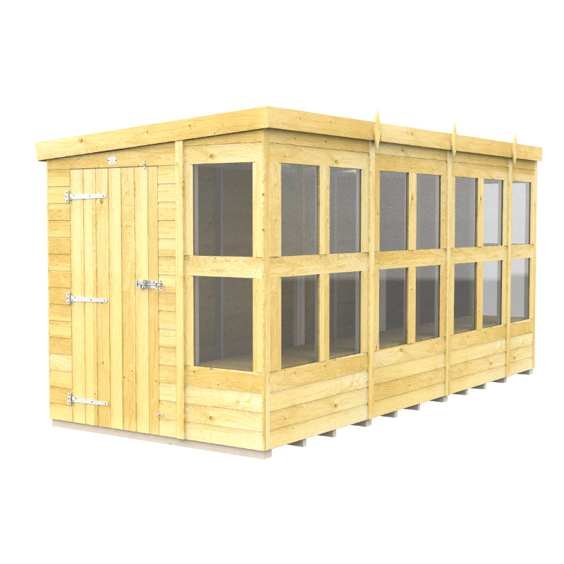 Holt 14' x 6' Pressure Treated Shiplap Modular Pent Potting Shed | Sheds.co.uk