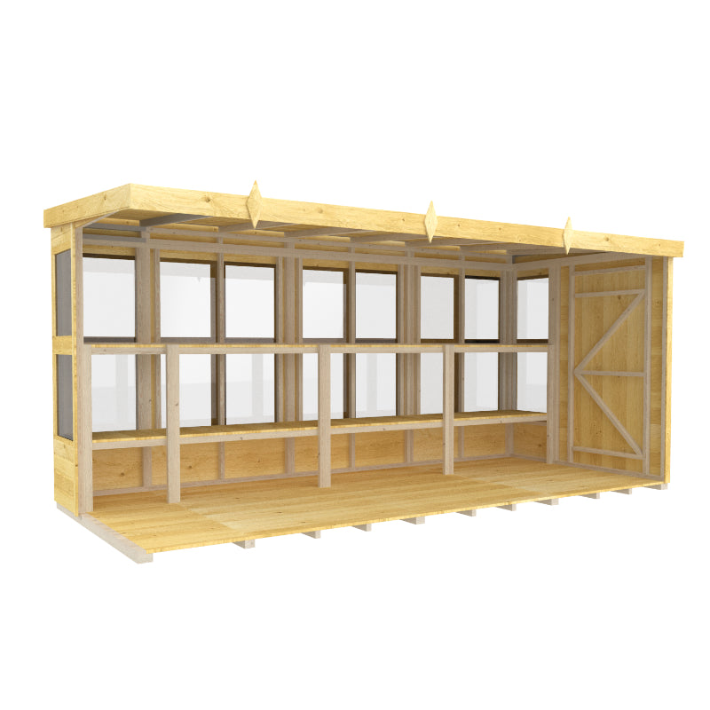 Holt 14' x 6' Pressure Treated Shiplap Modular Pent Potting Shed | Sheds.co.uk