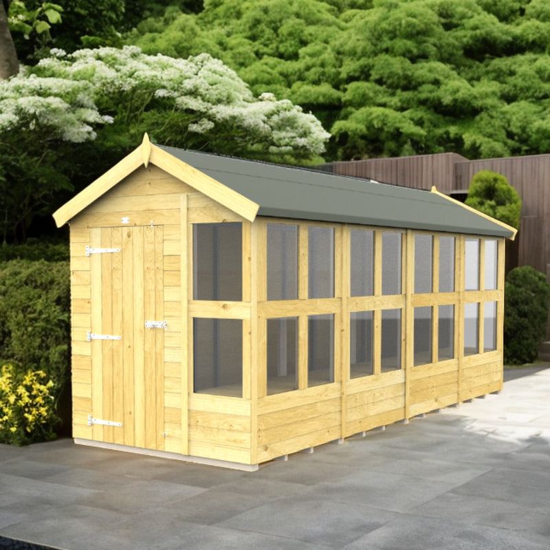 Holt 6' x 16' Pressure Treated Shiplap Modular Apex Potting Shed | Sheds.co.uk