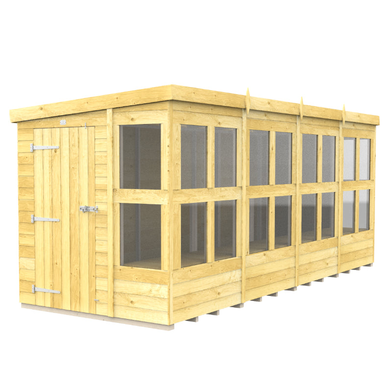 Holt 16' x 6' Pressure Treated Shiplap Modular Pent Potting Shed | Sheds.co.uk