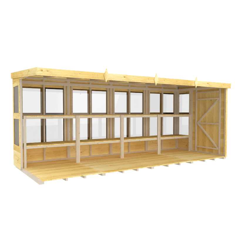 Holt 16' x 6' Pressure Treated Shiplap Modular Pent Potting Shed | Sheds.co.uk