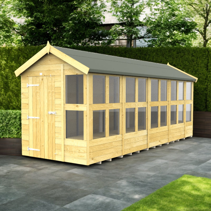 Holt 6' x 18' Pressure Treated Shiplap Modular Apex Potting Shed | Sheds.co.uk