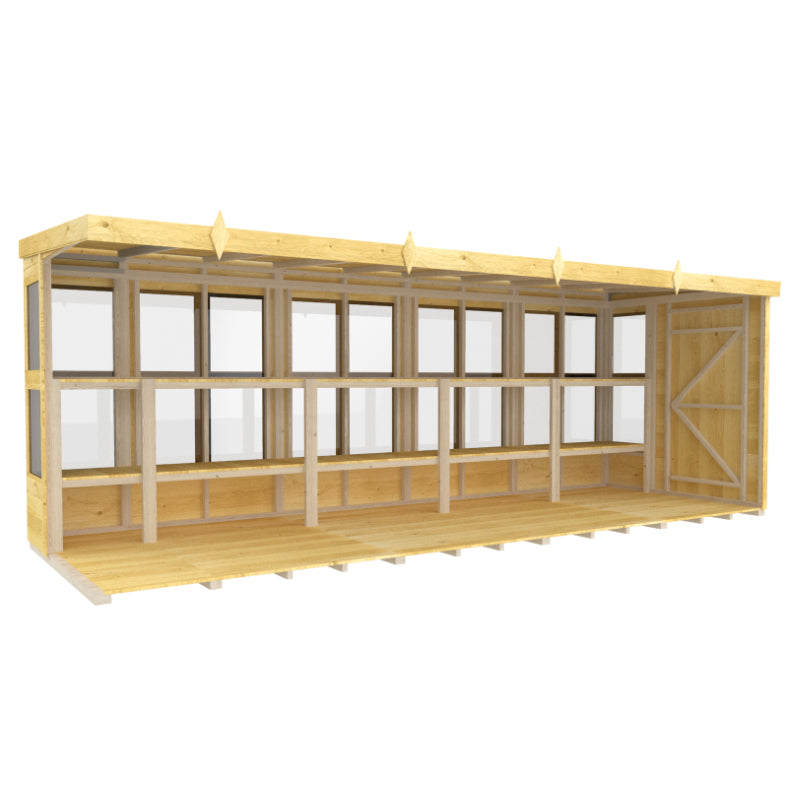 Holt 18' x 6' Pressure Treated Shiplap Modular Pent Potting Shed | Sheds.co.uk