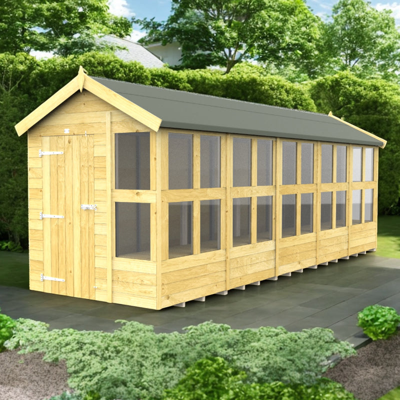 Holt 6' x 20' Pressure Treated Shiplap Modular Apex Potting Shed | Sheds.co.uk