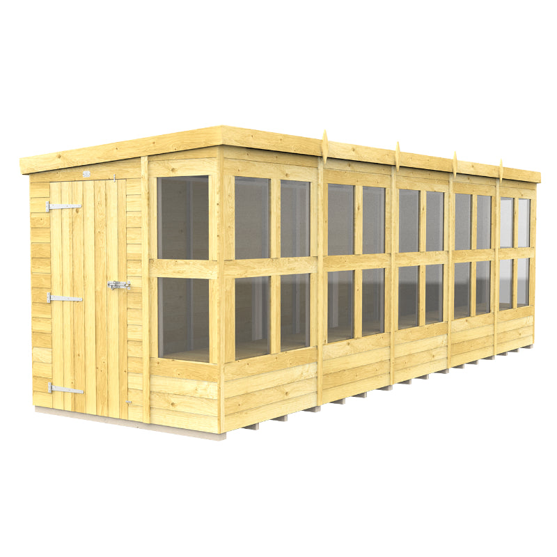 Holt 20' x 6' Pressure Treated Shiplap Modular Pent Potting Shed | Sheds.co.uk