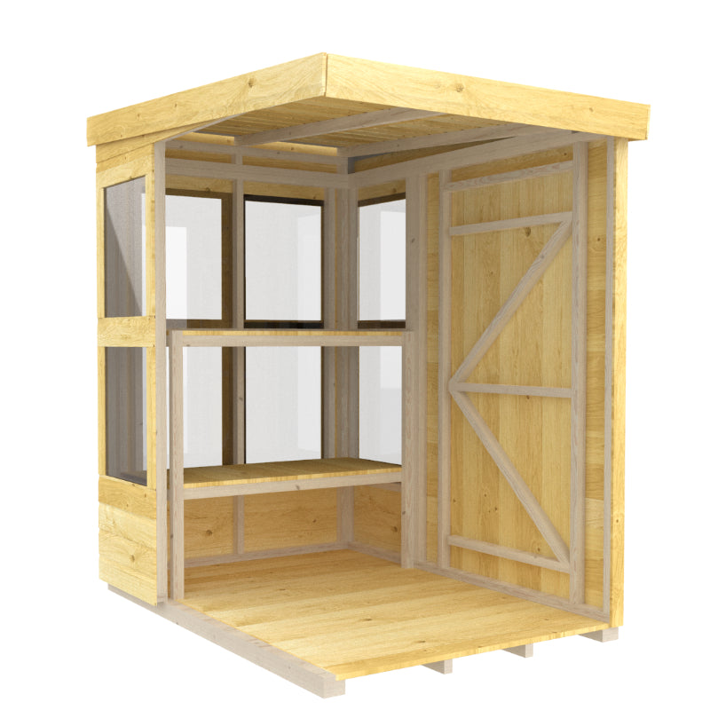 Holt 6' x 4' Pressure Treated Shiplap Modular Pent Potting Shed | Sheds.co.uk