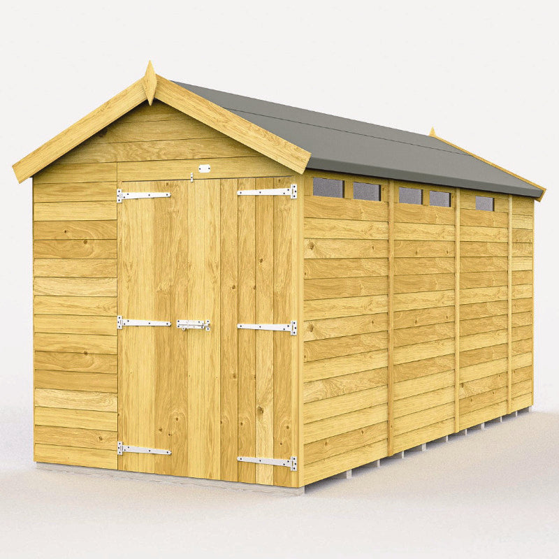 Holt 6' x 13' Pressure Treated Shiplap Modular Apex Security Shed | Sheds.co.uk