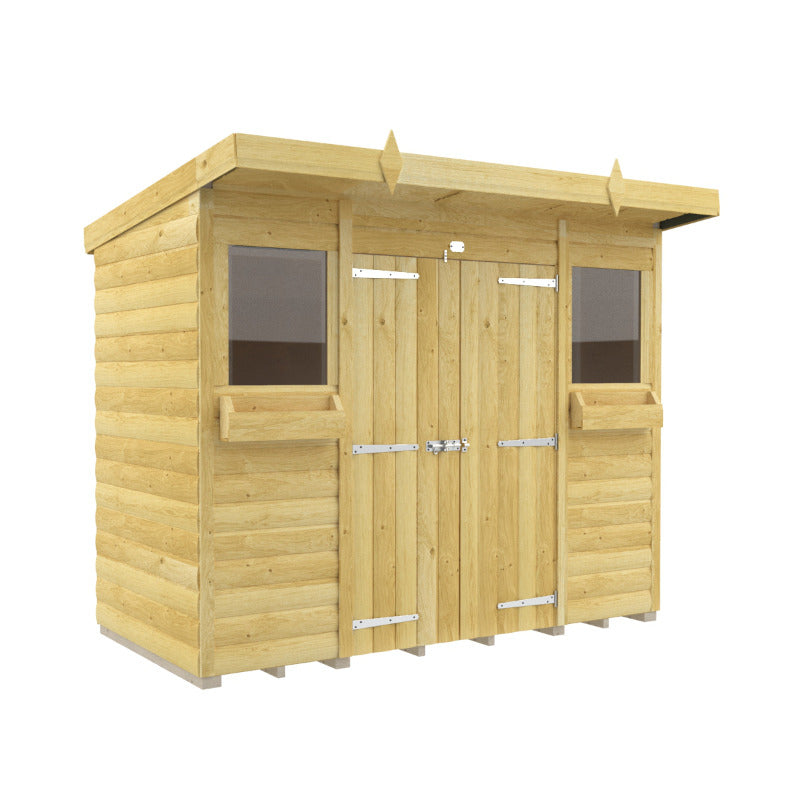 Holt 8' x 4' Handsworth Loglap Pressure Treated Pent Summer Shed | Sheds.co.uk