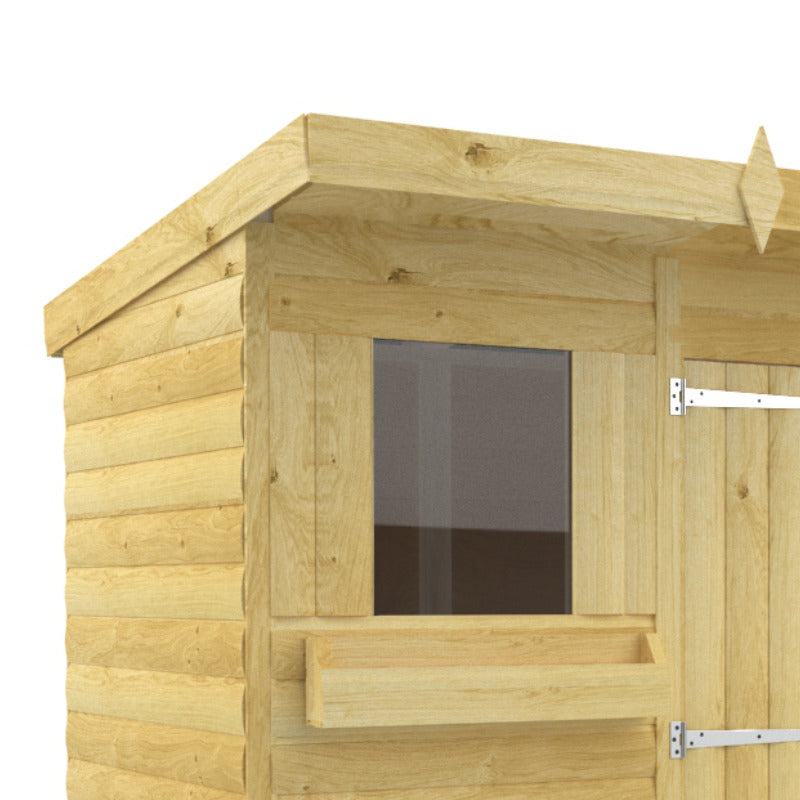 Holt 8' x 4' Handsworth Loglap Pressure Treated Pent Summer Shed | Sheds.co.uk