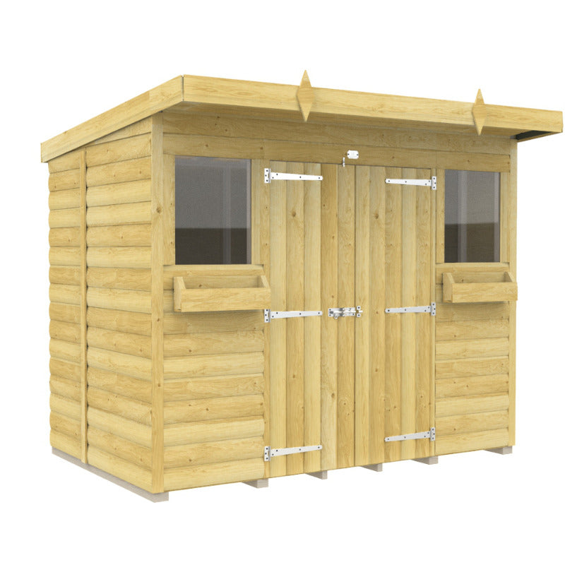 Holt 8' x 5' Handsworth Loglap Pressure Treated Pent Summer Shed | Sheds.co.uk