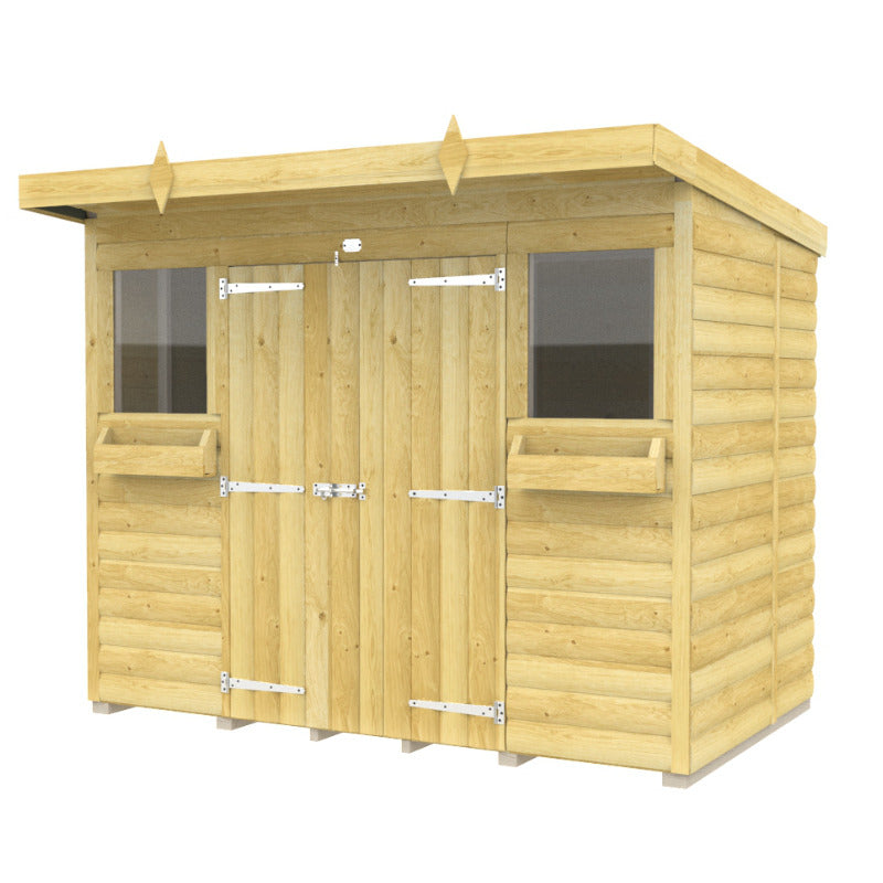 Holt 8' x 5' Handsworth Loglap Pressure Treated Pent Summer Shed | Sheds.co.uk