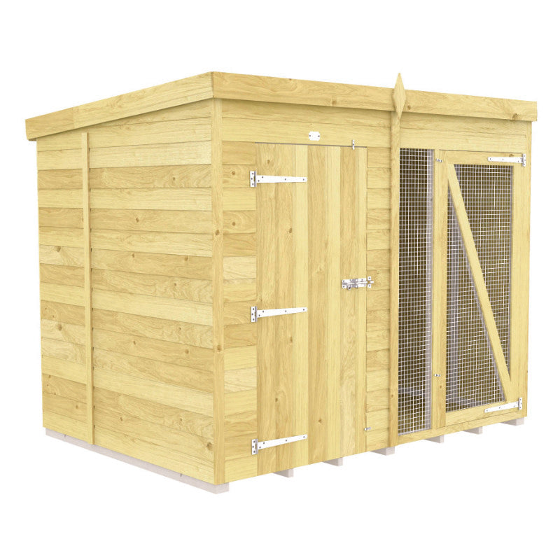 Holt 8' x 6' Pressure Treated Shiplap Full Height Dog Kennel And Run | Sheds.co.uk