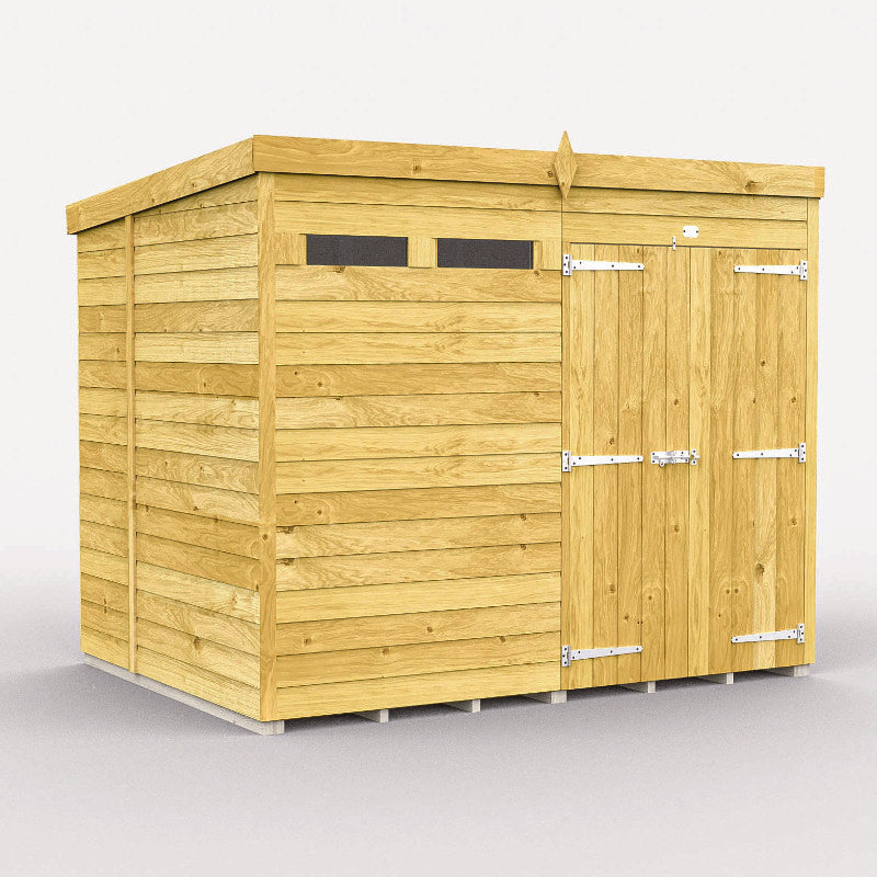 Holt 8' x 6' Pressure Treated Shiplap Modular Pent Security Shed | Sheds.co.uk
