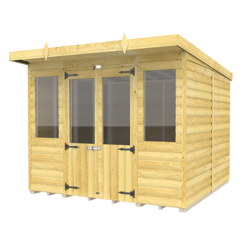 Holt 8' x 8' Alexander Loglap Pressure Treated Pent Summer House | Sheds.co.uk