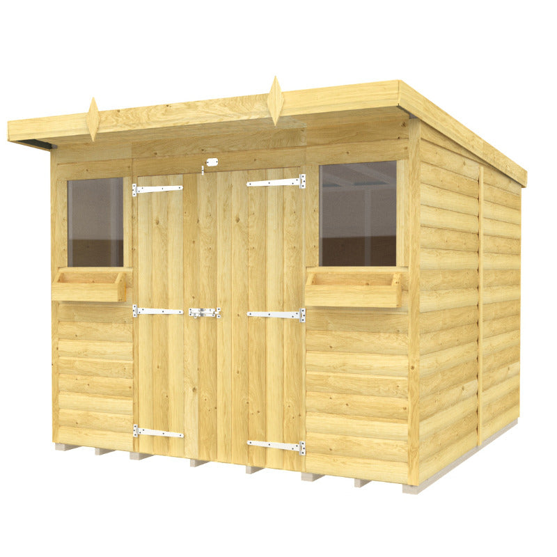 Holt 8' x 8' Handsworth Loglap Pressure Treated Pent Summer Shed | Sheds.co.uk