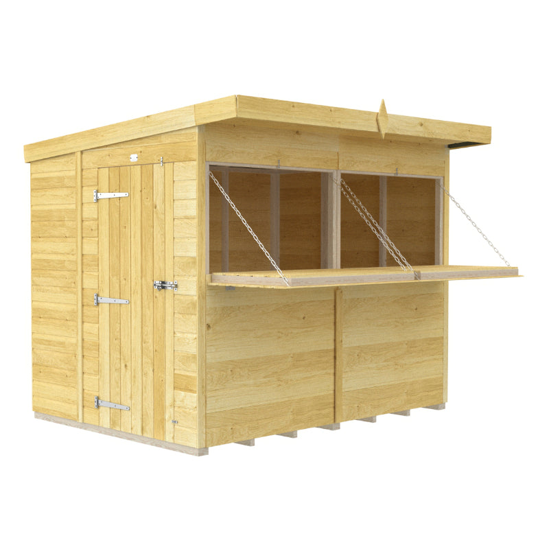 Holt 8' x 8' Pressure Treated Shiplap Garden Bar Shed With Serving Hatch | Sheds.co.uk