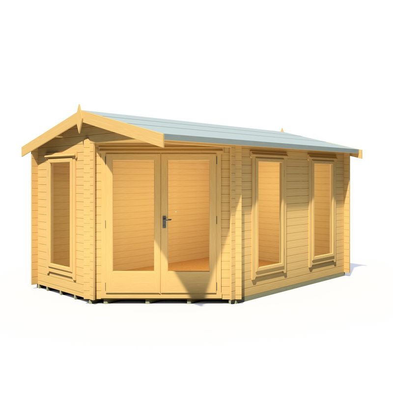 Loxley 4.4m x 3.2m Tiverton Log Cabin - 28mm | Sheds.co.uk