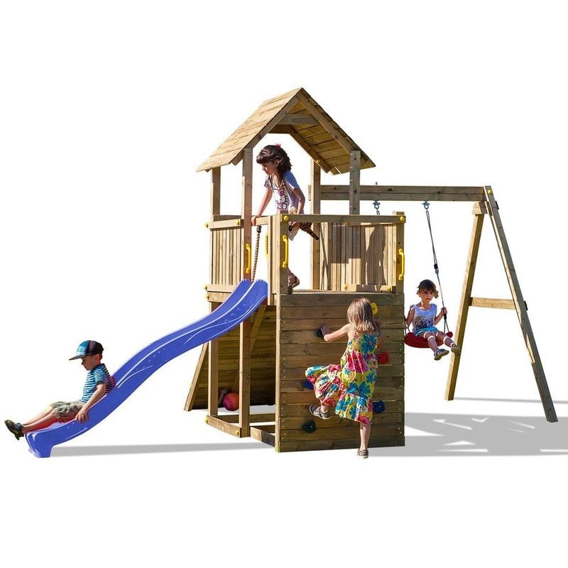 Loxley 10' x 15' Climbing Frame Fortress With Swing & Slide | Sheds.co.uk
