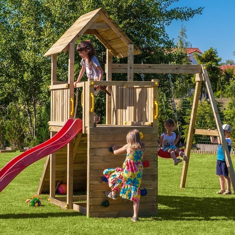 Loxley 10' x 15' Climbing Frame Fortress With Swing & Slide | Sheds.co.uk