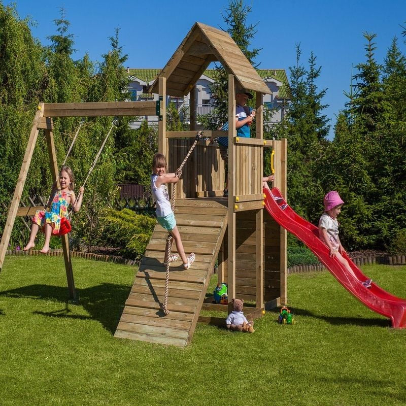 Loxley 10' x 15' Climbing Frame Fortress With Swing & Slide | Sheds.co.uk