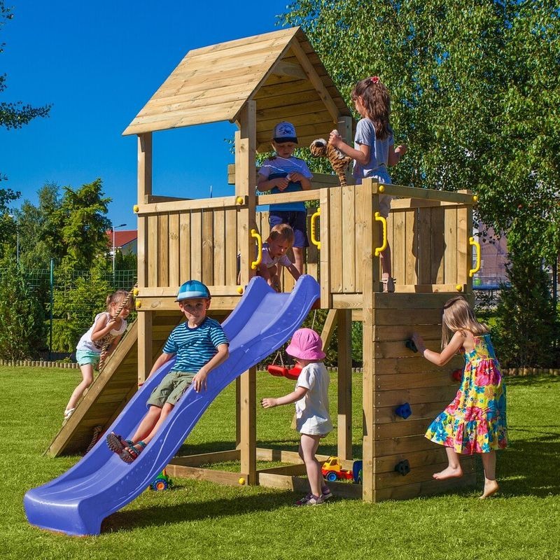 Loxley 10' x 15' Climbing Frame Fortress With Swing & Slide | Sheds.co.uk