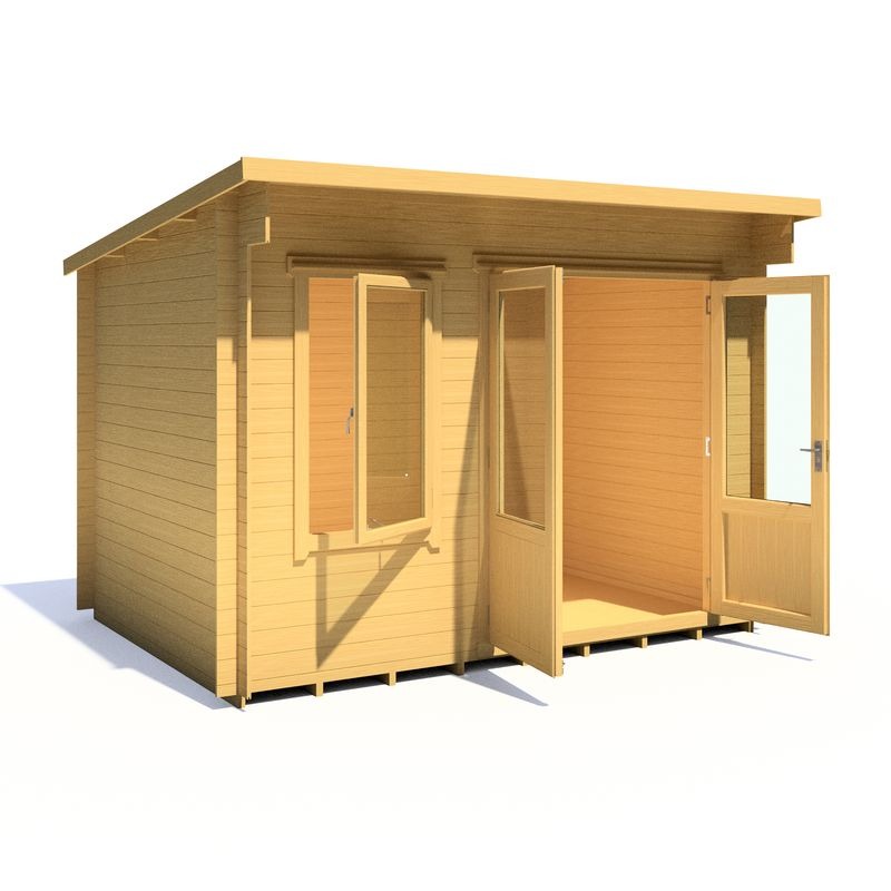 Loxley 3.3m x 2.4m Wellington Log Cabin - 19mm | Sheds.co.uk
