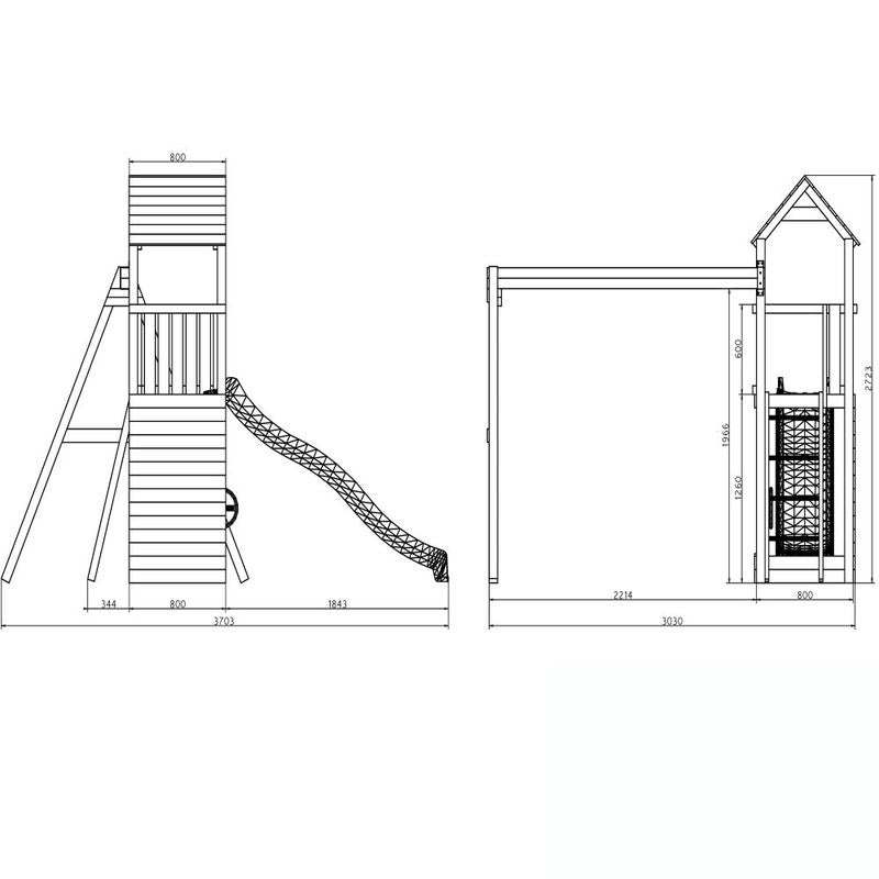 Loxley 12' x 10' Climbing Frame With Double Swing & Slide | Sheds.co.uk
