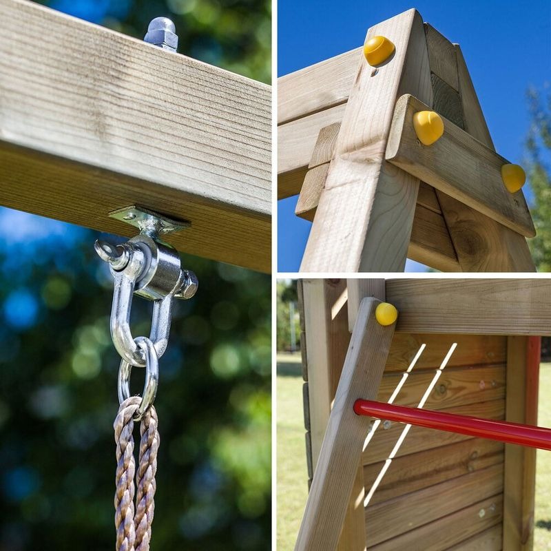 Loxley 12' x 10' Climbing Frame With Double Swing & Slide | Sheds.co.uk