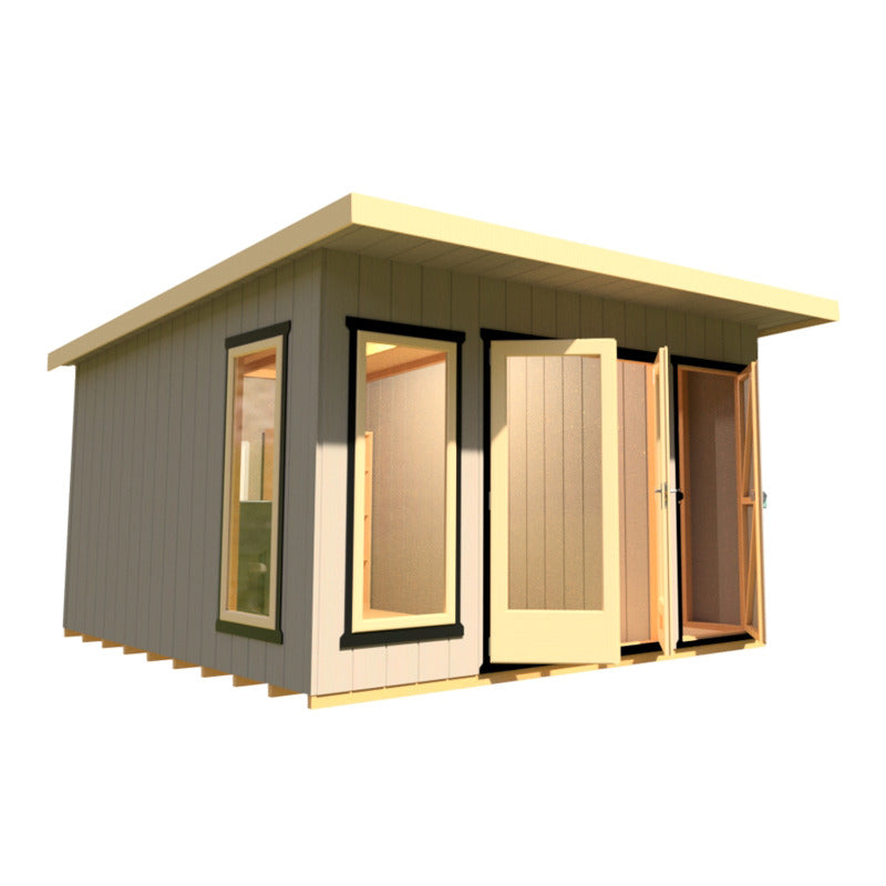 Loxley 12' x 12' Wembley Insulated Garden Room With Side Shed | Sheds.co.uk