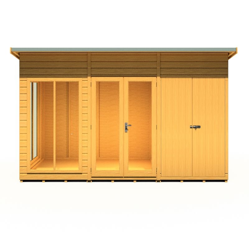 Loxley 12' x 6' Stanton Summer House With Side Shed | Sheds.co.uk