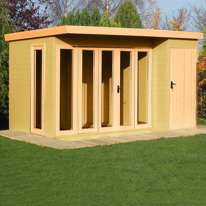 Loxley 12' x 8' Hayle Summer House With Side Shed | Sheds.co.uk