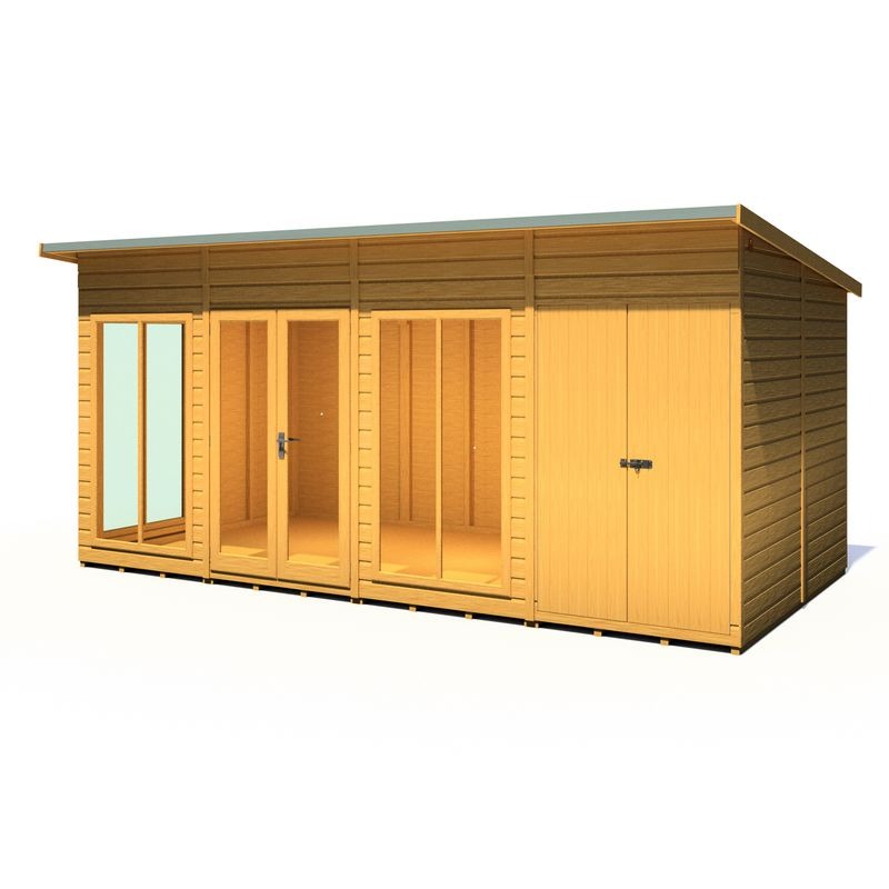 Loxley 16' x 8' Stanton Summer House With Side Shed | Sheds.co.uk