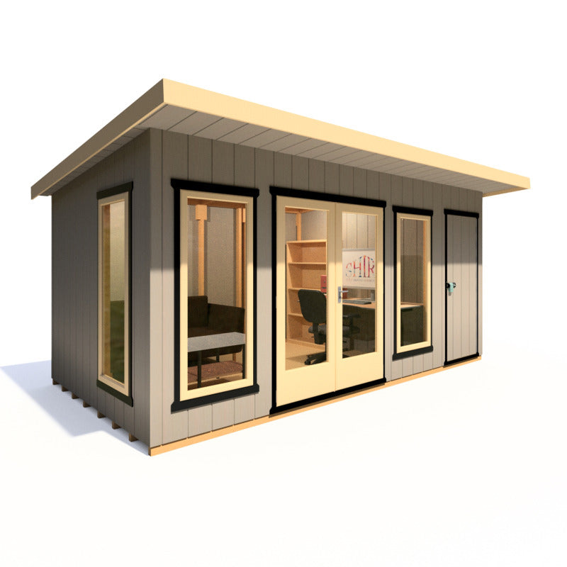 Loxley 16' x 8' Wembley Insulated Garden Room With Side Shed | Sheds.co.uk
