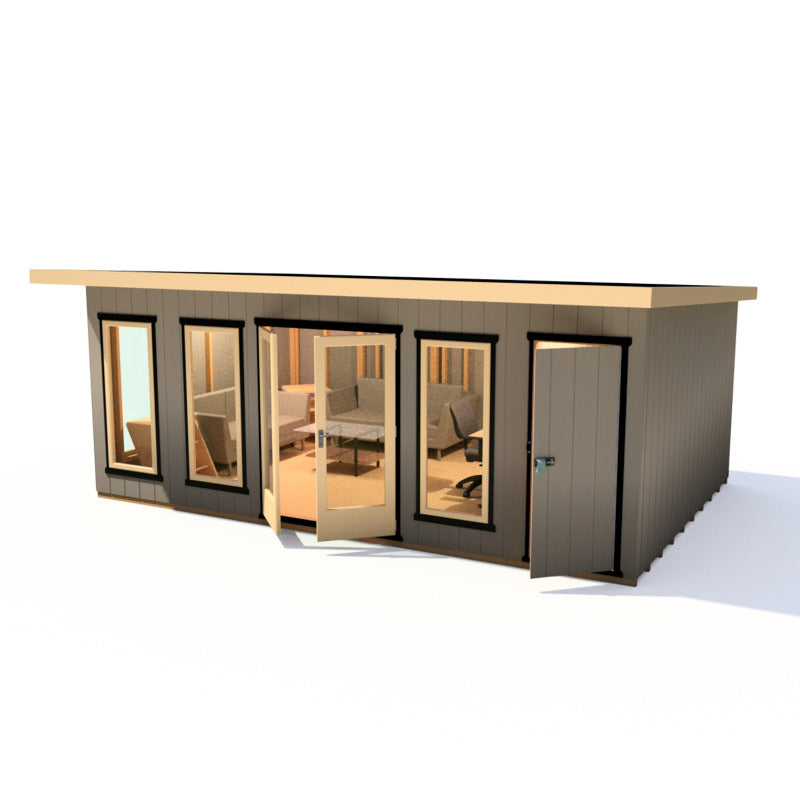 Loxley 20' x 12' Wembley Insulated Garden Room With Side Shed | Sheds.co.uk