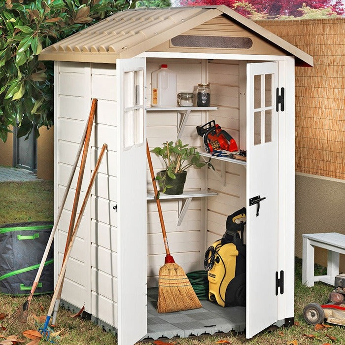 Loxley 4' x 4' Plastic Mediterranean Apex Shed | Sheds.co.uk